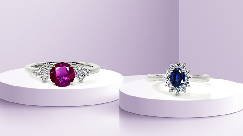 Lavender sapphire engagement ring and princess Diana’s ring
