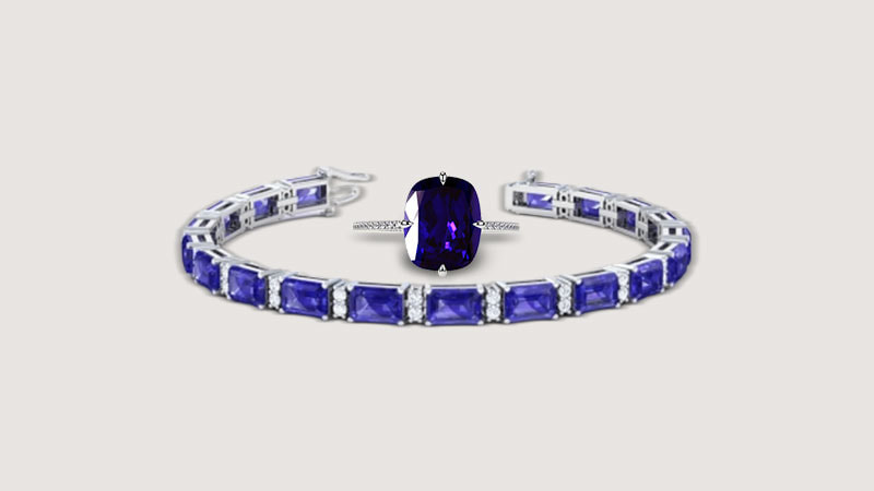 Tanzanite bracelet and ring in a single picture